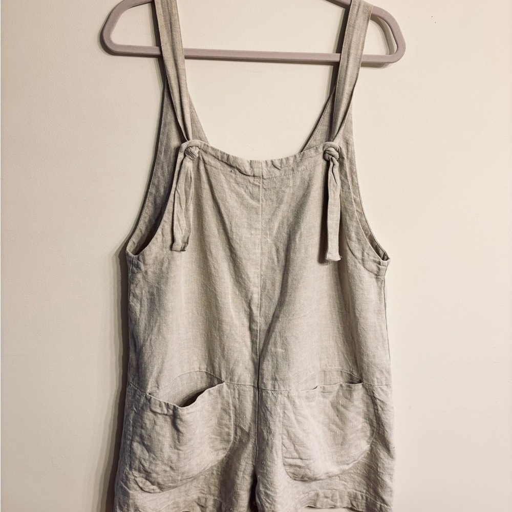 Cedar and Vine Linen Tie-Strap Romper